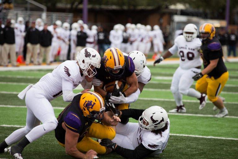 The HSU Cowboys in their game against McMurry during the 2018 season.